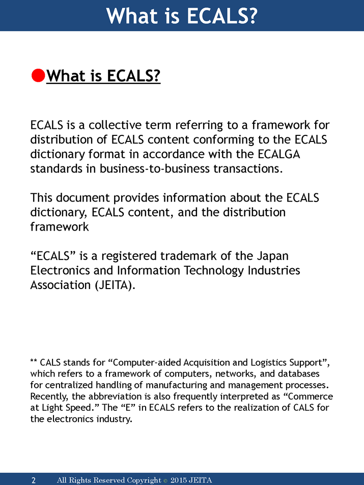 What is ECALS? 